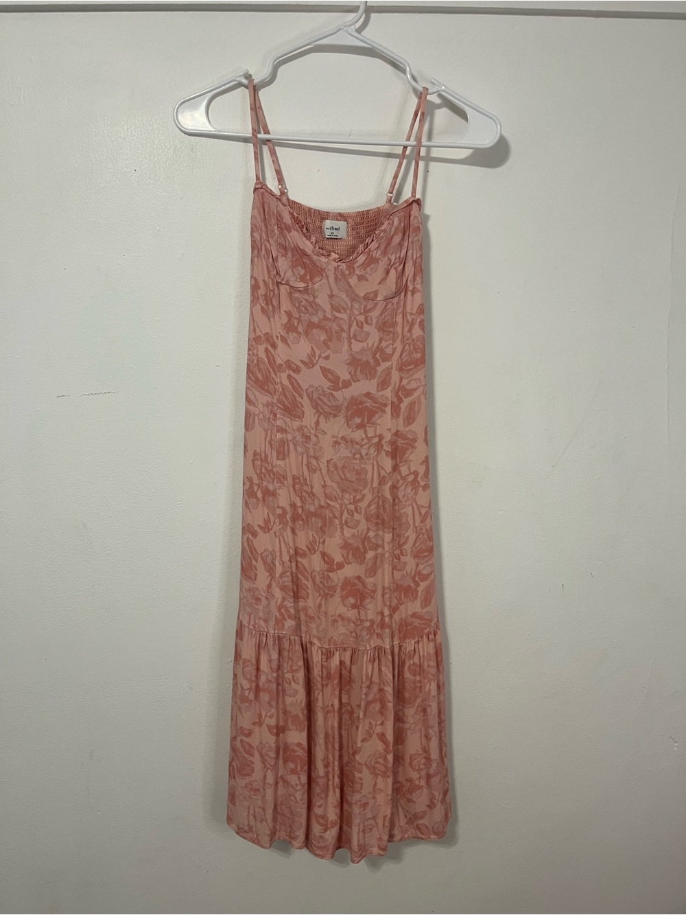 Wilfred Rose-Pink Floral Midi Slip Dress